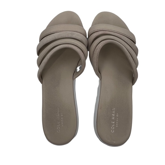 Cole Haan Zerogrand Tan Beige Multi Strap Slip On Sandals Size 8 1/2 Women's - Picture 5 of 9